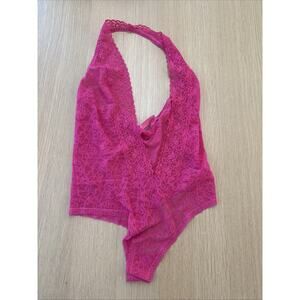 Y2k Lace Victoria Secret Bodysuit Hot Pink Size Medium Xx 1361